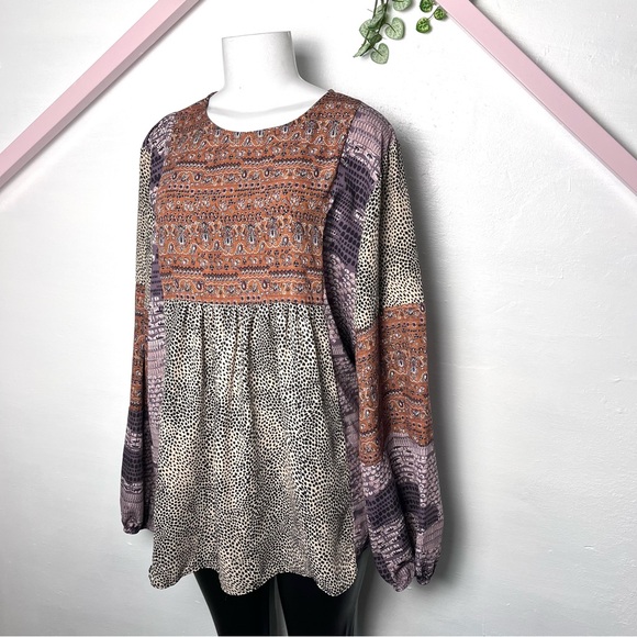 Ces Femme Multicolor Patchwork Blouse - Picture 3 of 9